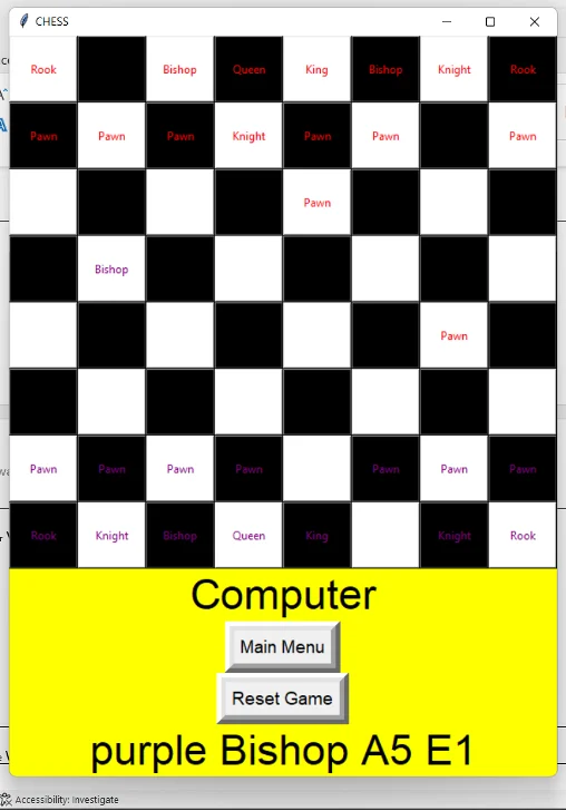 Chess Game using Python Tkinter with Basic AI - For a Client